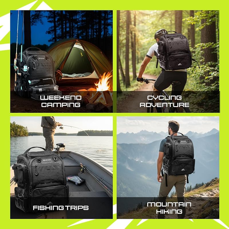 Waterproof Fishing Backpack with Rod Holders - 40L Tackle Bag with Rain Cover (Variation: Fishing Backpack Only)
