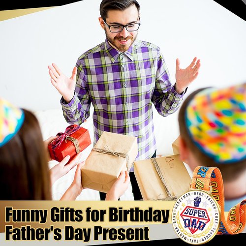 Loetere Super Dad Medal Gifts for Dad from Daughter or Son, Best Ever Gifts, Funny Award Gifts for Birthday Father's Day Present