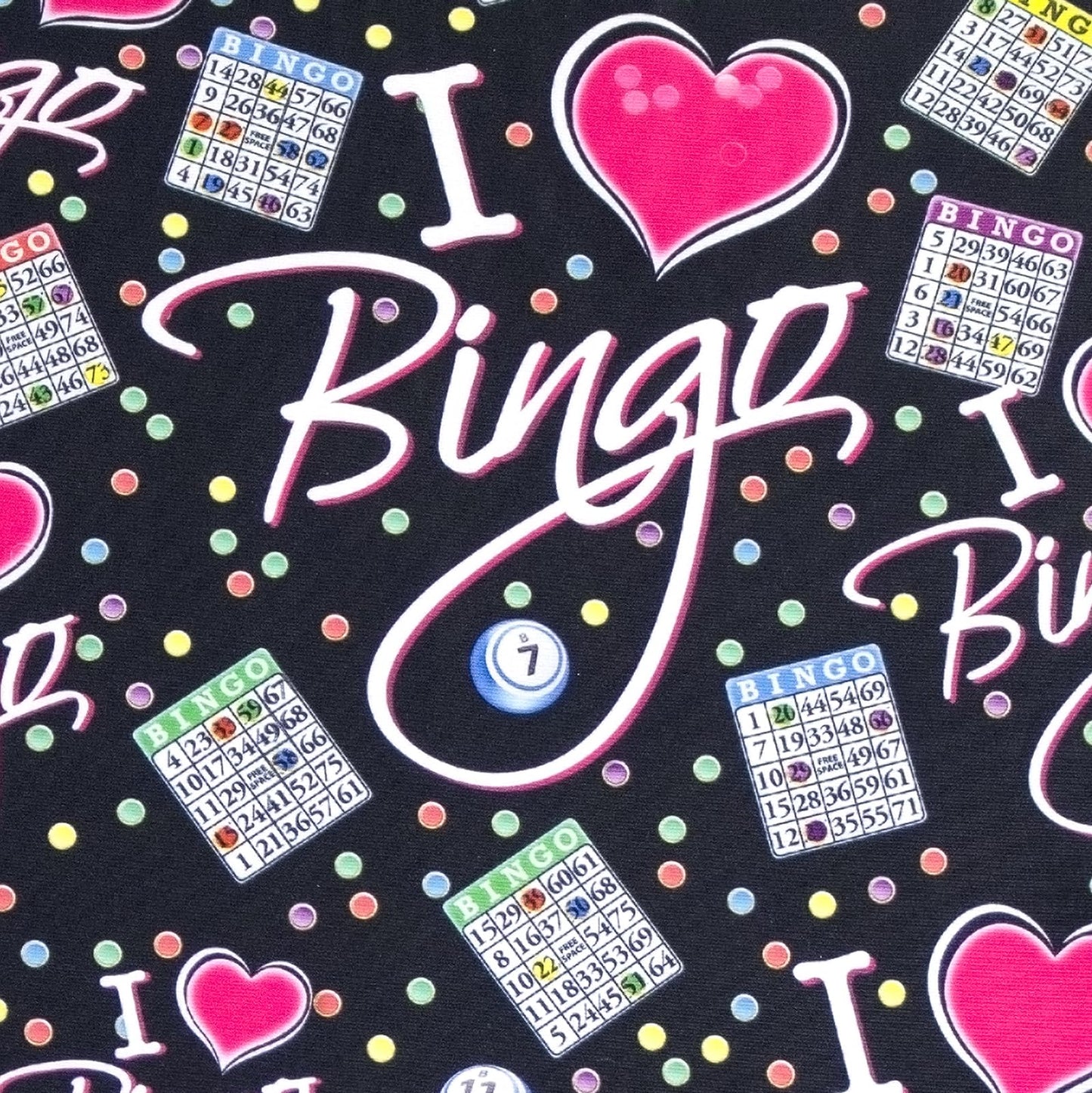 I Love Bingo Black Pattern Double Cushion for Relief During Bingo