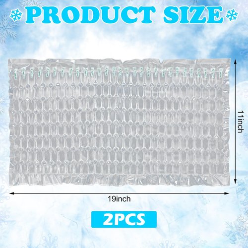 Reallnaive 2 Pack Reusable Freezable Ice Mat Sheets for Coolers Flexible Ice Packs for Food Trays, Cheese Boards, Deli Meats, Veggie Plates, Sushi, Party Platters