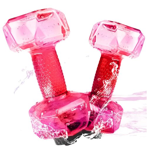 Fstcrt Water Weights for Pool Exercise Set of 2, Aquatic Exercise Dumbbells with Non-Slip Handle, PE Materials Water Dumbbell Aerobics for Water Aerobics Weight Loss (Pink)