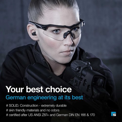 SolidWork Shooting Glasses for Men & Women with Impact Eye Protection for Shooting Gun Range