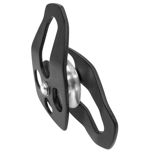 GM CLIMBING Black Large Rescue Pulley 32kN Single Sheave with Swing Plate CE UIAA Certified