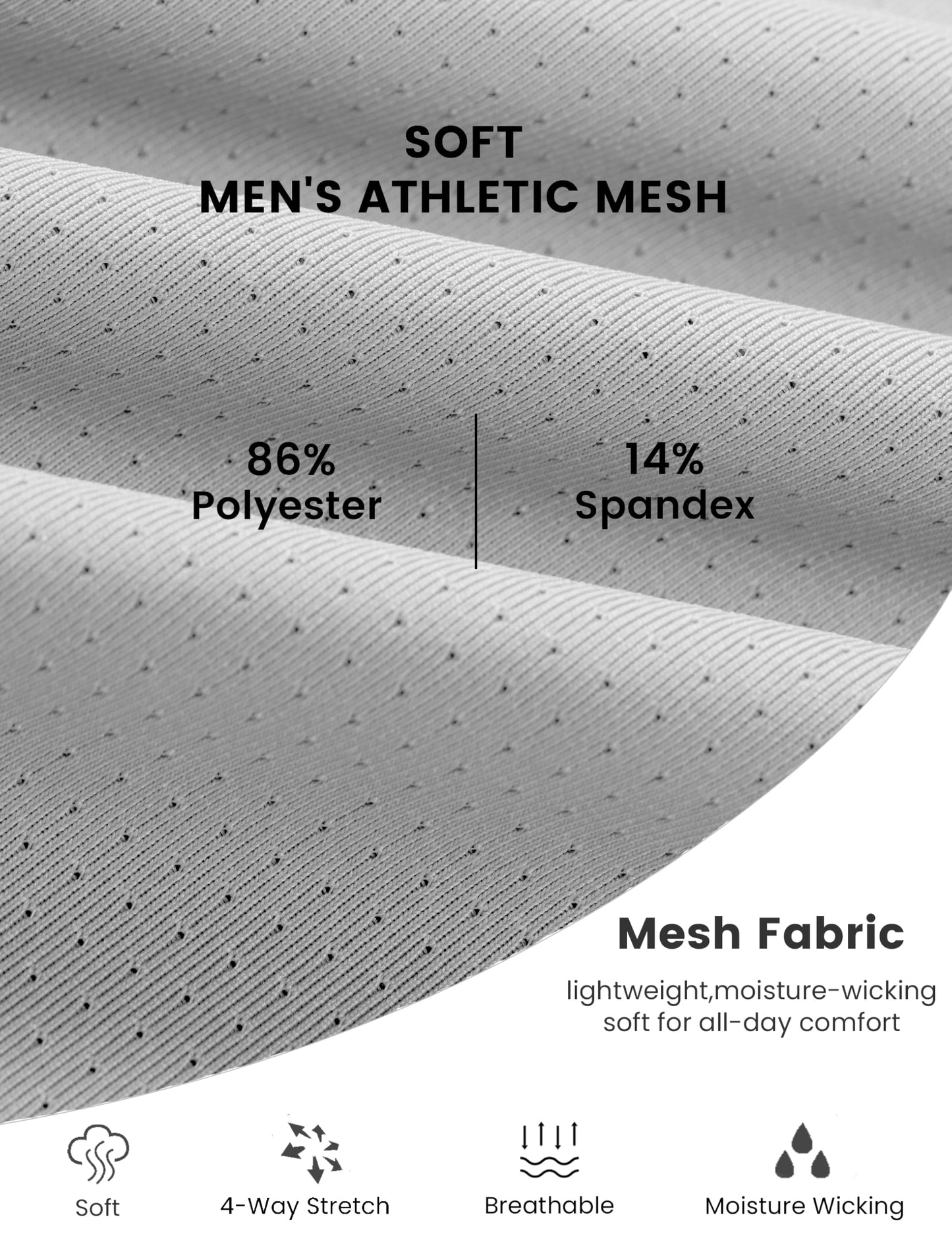 MAGCOMSEN Moisture Wicking Shirts for Men Short Sleeve Workout Active Tshirt Mesh Lightweight Cooling Hiking Shirt Light Gray L