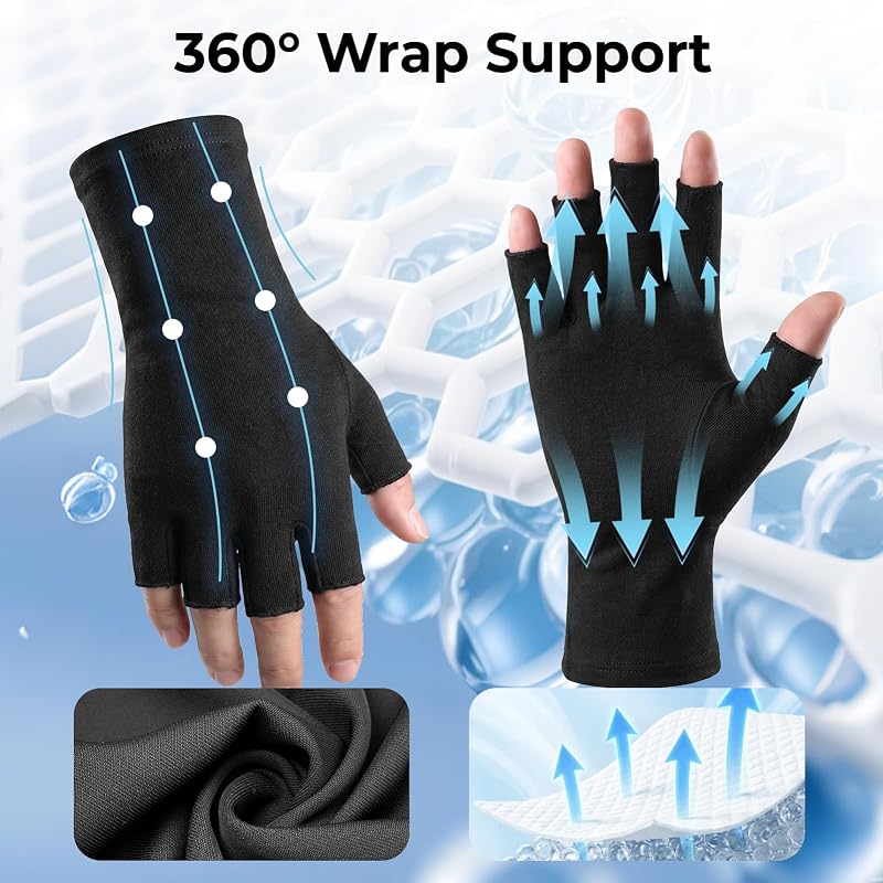 2 Pairs Fivxupr Arthritis Compression Gloves for Hands & Wrists – Medium