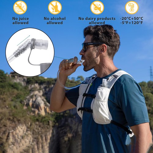Water Bladder 2-Liter Leak-Proof, Water Reservoir BPA-Free for Hiking Backpack Water Storage Bag, Wide Opening Hydration Bladder for Hydration Pack Replacement for Running Hiking Cycling
