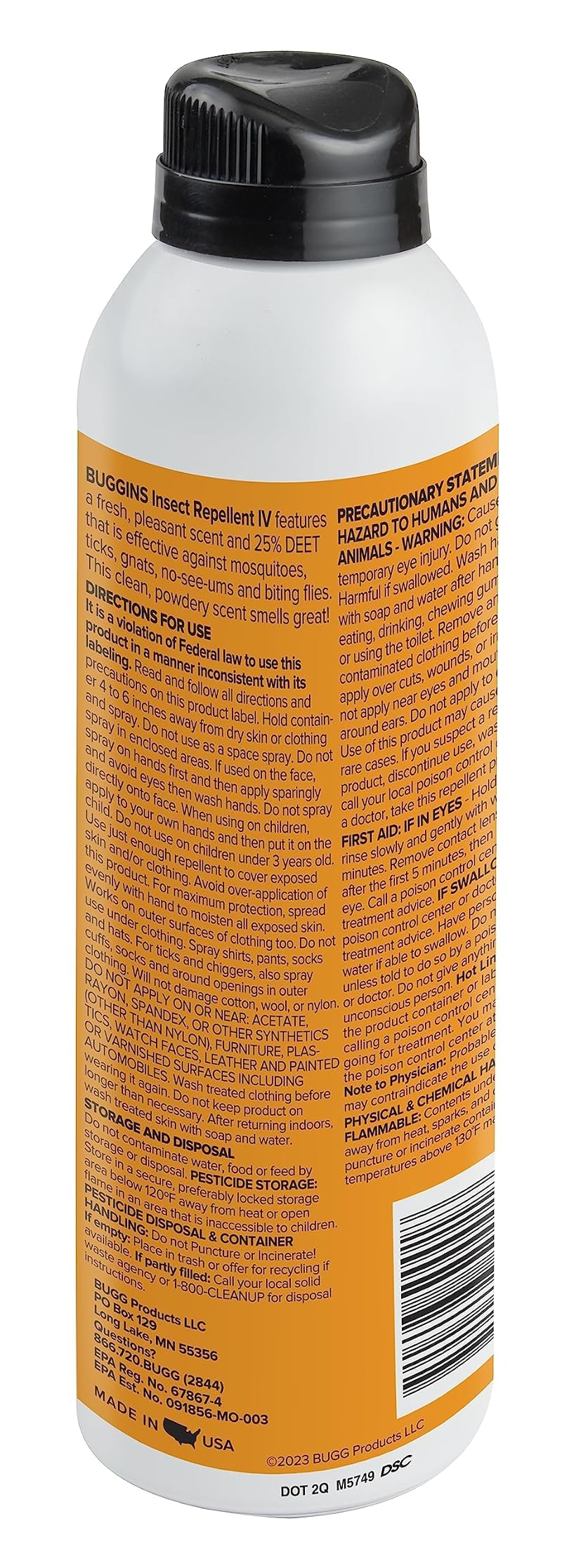IV Performance Insect Repellent 6 oz Aerosol Spray – 25% DEET, Powdery Scent, For Mosquitoes & Ticks - 6 Ounce (Pack of 1)