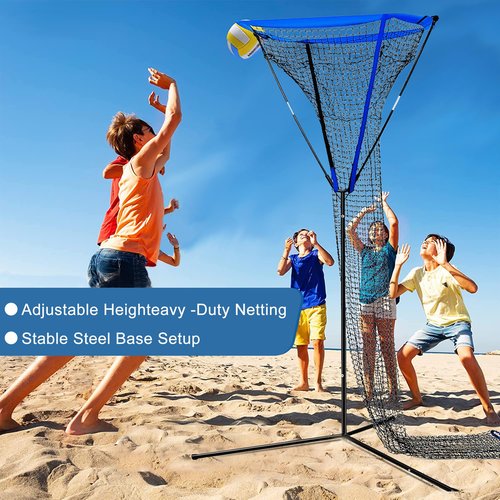 Volleyball Setter Training Net Outdoor Training Equipment Spike Ball Hitting Practice Portable Beach Adjustable Height