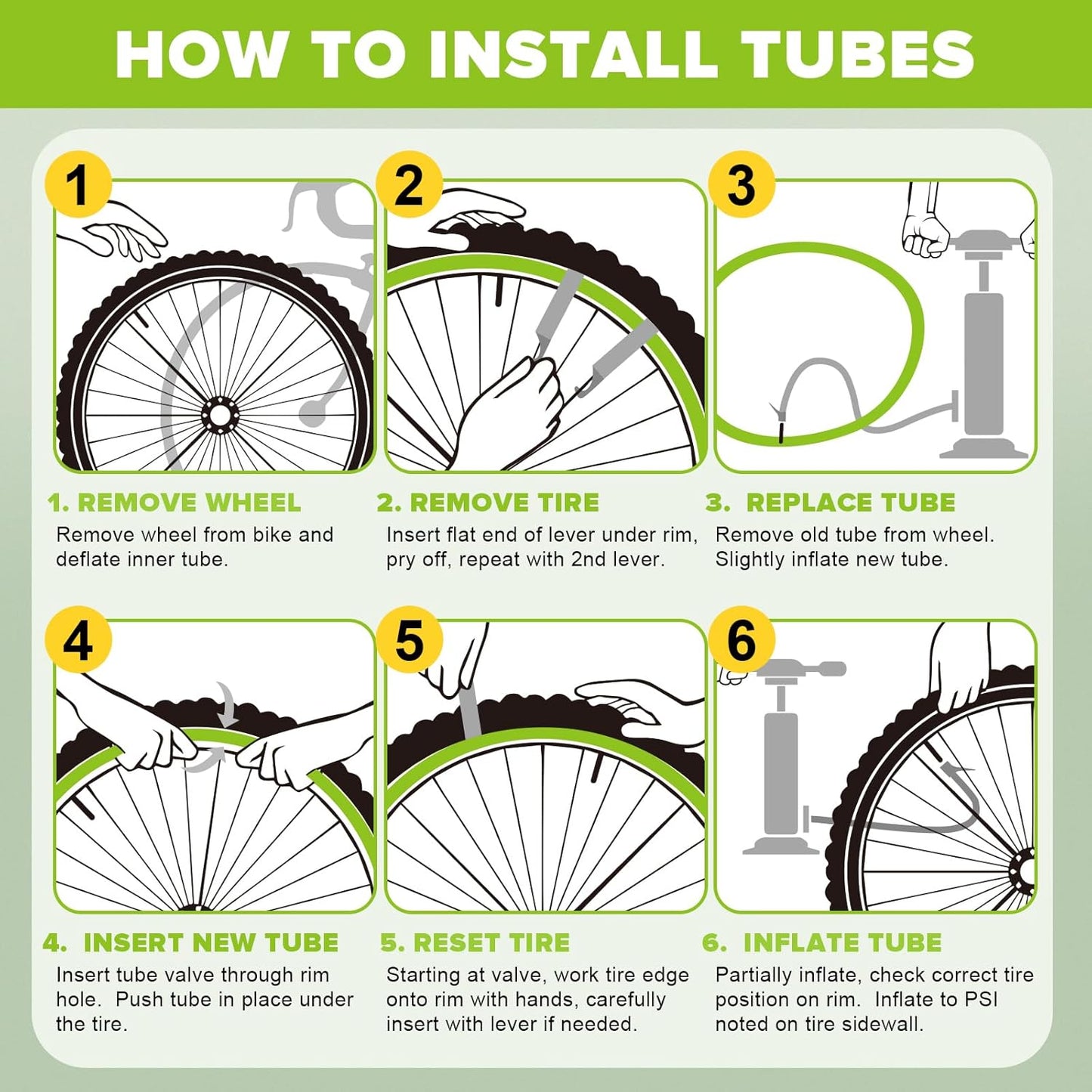 2/4 Pack 20"/26" x4.0 Fat Tire Tube, 20"/26" x3.5/4.0 E-Bike Bicycle Fat Tire Tubes AV 32mm Schrader Valve with 2 Tire Levers, 20"/26" x4 Bike Tube for 20/26 Inch Ebike Electric Bicycle Road Mountain