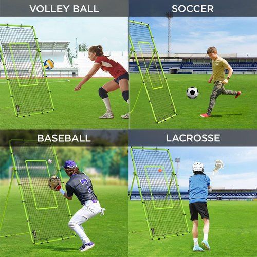 ZivPlay Volleyball Rebounder Net 7x4 ft Volleyball Rebounder Bounce Back Training Equipment for Volley Ball Practice Volleying Bumping Spiking Lacrosse Training with Five Adjustable Rebound Angles