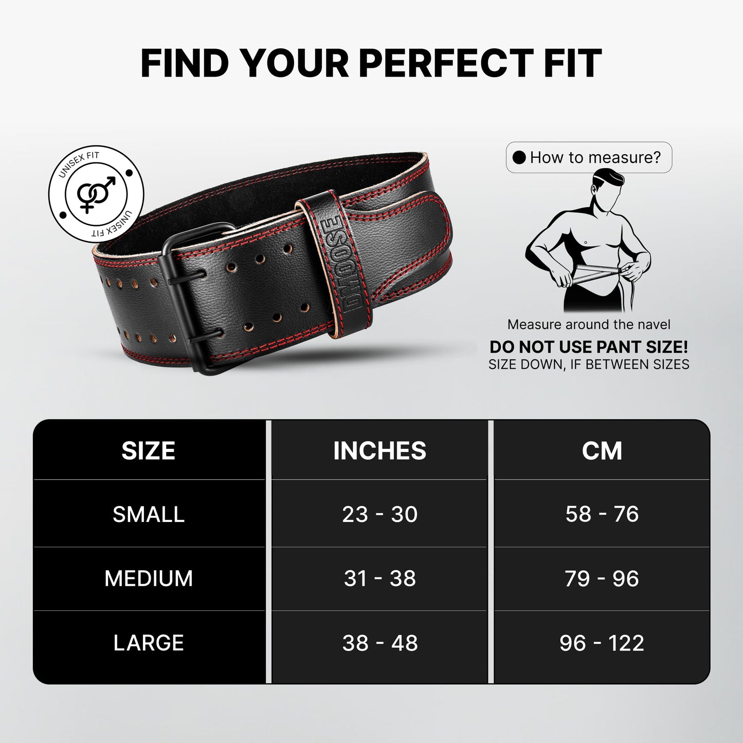 DMoose Weight Lifting Belt for Men Genuine Leather for Men and Women, 4 Inch Wide, Adjustable Buckle, 5MM Thick for Weightlifting, Workout, Gym, Squat, Deadlift, Great Lower Back Support (Black/Red S)