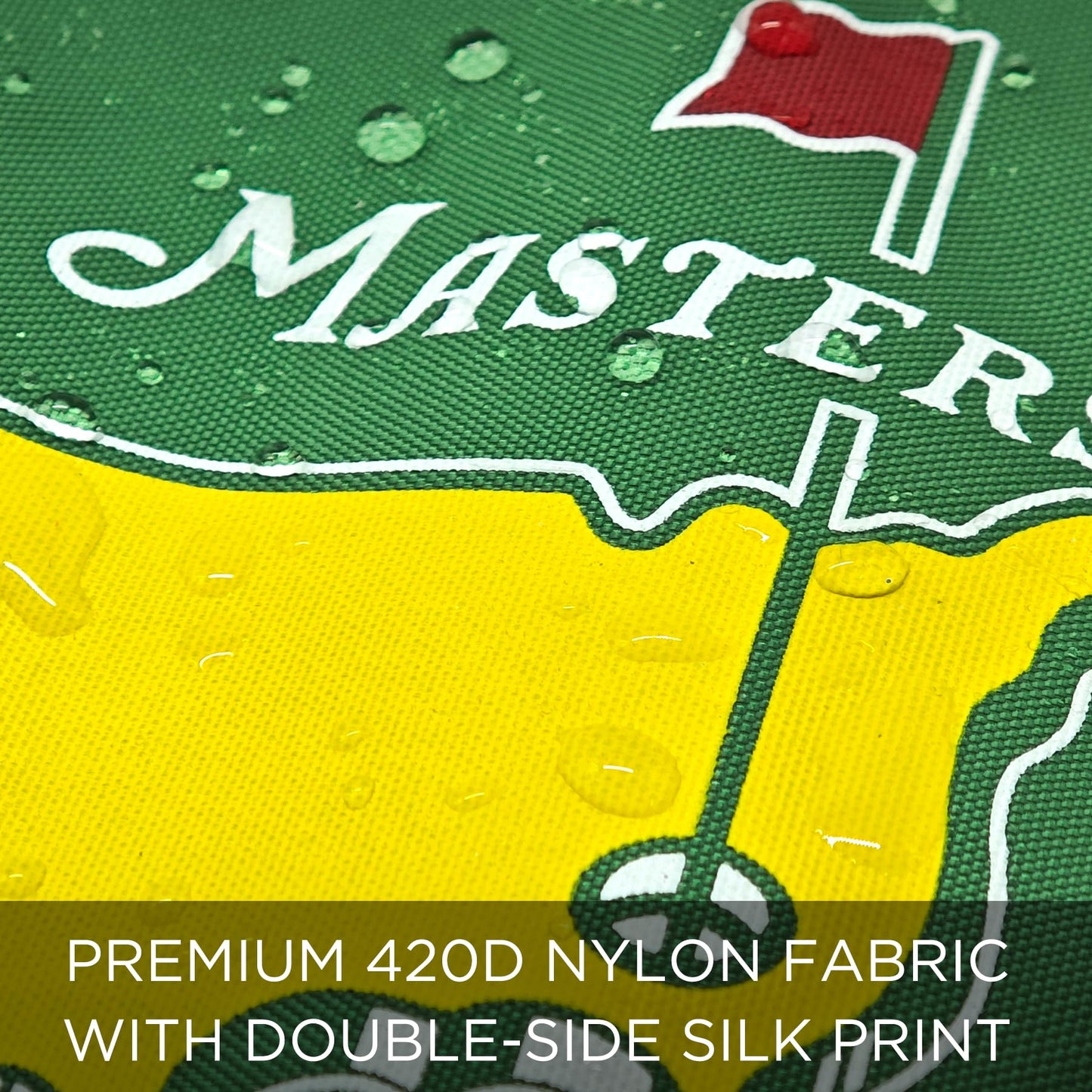 CoGolfing Major Golf Flag Mini, 8x6 Inch, Double-Sided Silk-Screened, Fade-Resistant 420D Nylon, Ideal for Backyard Practice Putting Green, Green, 1-Pack