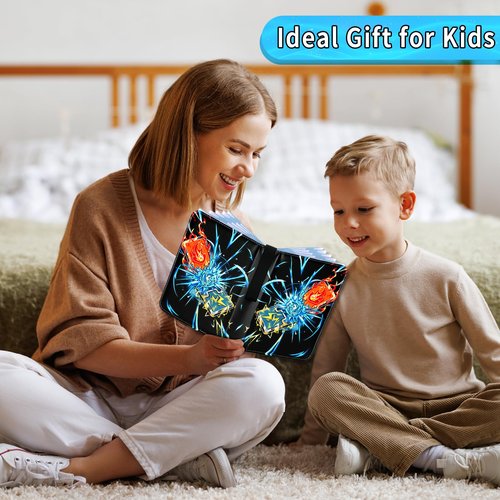 Rkssws 9-Pocket Trading Card Binder, Holds 900 Cards with 50 Removable Sleeves, Creative Design Card Holder Album for Standard Size Cards, Portable Card Collect Display Case Gift for Boys Girls
