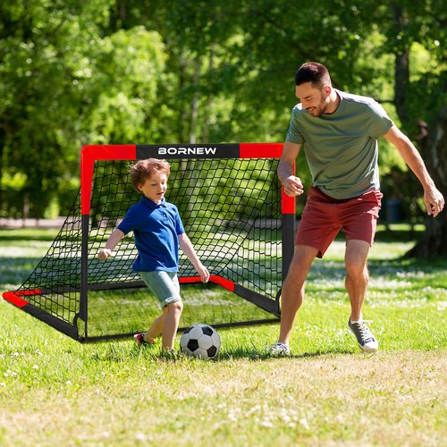 Kids Soccer Goal for Backyard Set - 2 Set Toddler Soccer Nets Training Equipment with Soccer Ball, 4x3 ft Pop Up Portable Soccer Set for Kids and Youth Games and Training Goals Ages 3-16 Gift