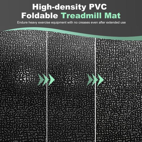 Treadmill Mat, Exercise Mats for Home Workout, 63"x29.5", 1/4", Compatible with Peloton, Foldable Walking Pad for Carpet, Hardwood Floors, Bike and Exercise Equipment, Noise Shock Absorption