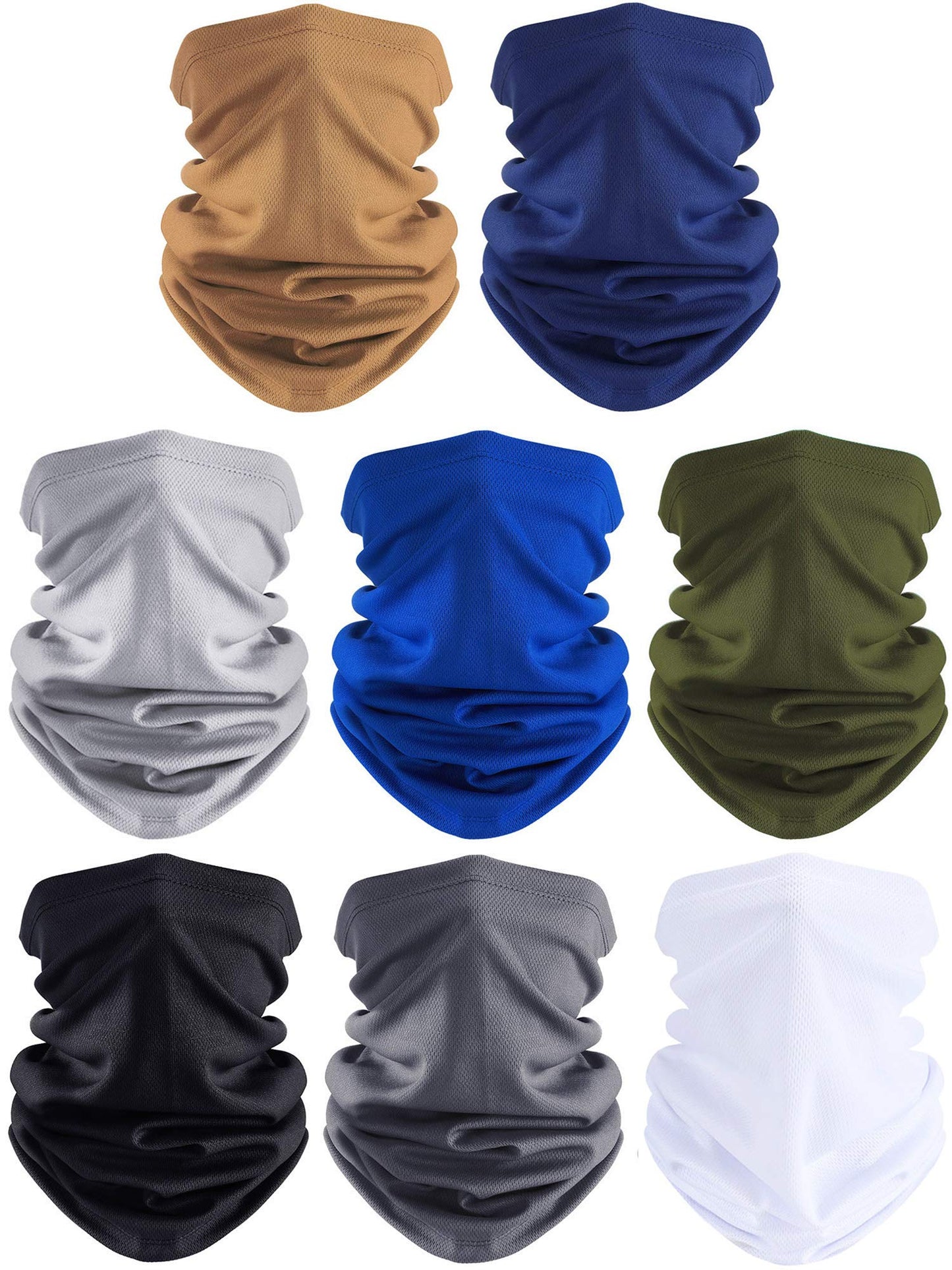 SATINIOR 8 Pack Neck Gaiter Summer Cooling UV Protection Bandana Face Mask Scarf Headwear for Men Women