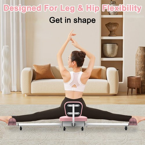 Split Machine - Leg Split Stretching Machine, Splits Trainer Adjustable, Fitness Training Equipment for Ballet Yoga Sports Training Improve Flexibility, Load Capacity 300lbs(Pink)