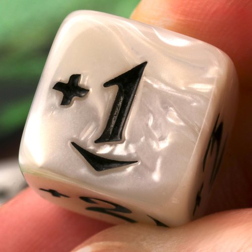 Die Hard Dice MTG Spin Down Counters - Power/Toughness Dice Set: 30 Piece Plus & Minus Variety Pack - Pearl White