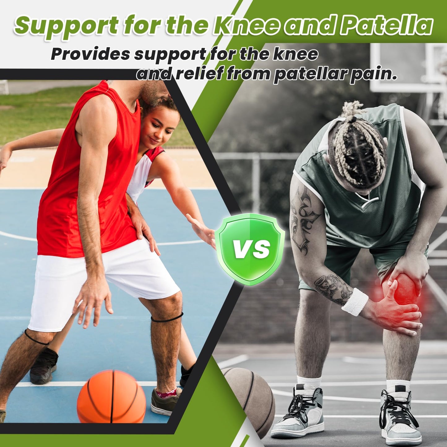 Aolabela 2PCS Patellar Tendon Knee Strap Knee Band for Knee Pain Relief Patella Band for Basketball Running Sports Breathable Patellar Tendon Support Strap