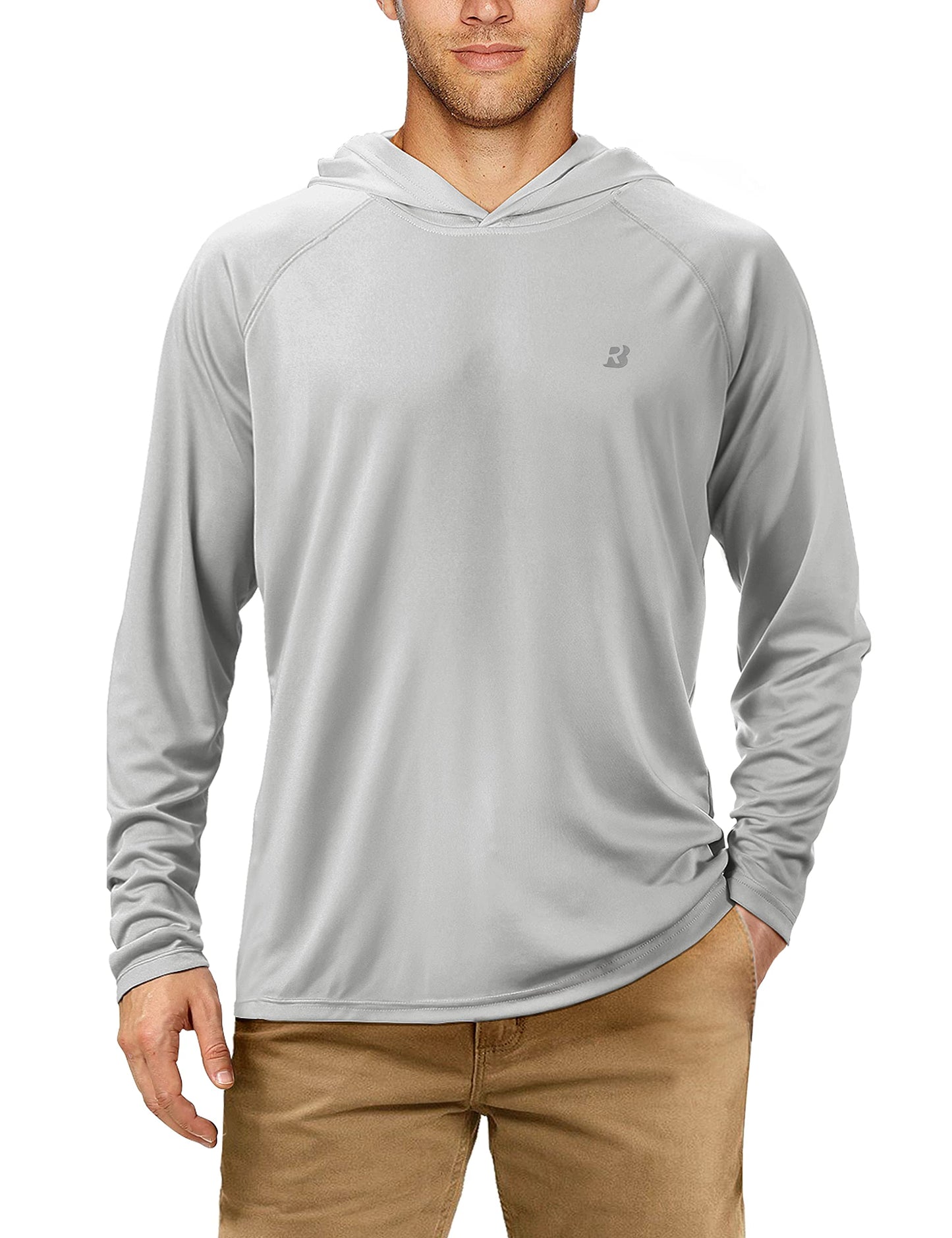 Roadbox UPF 50+ Fishing Shirts for Men Long Sleeve Sun Protection Lightweight Outdoor UV Hoodie Hiking Shirts