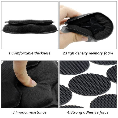 AOUTACC Tactical Airsoft Helmet Padding,Helmet Replacement Memory Foam Padding Kits Set,Protective Cushion Buffer Pad for Fast MT MICH IBH AF ACH Helmet (Fourth Generation,BK)