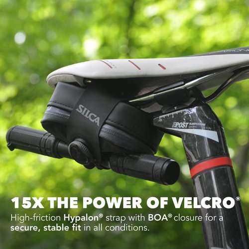 SILCA Mattone Under Seat Bag for Bicylces with Zipper and Waterproof Zipper and BOA mounting System (Small, Black)