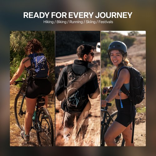 Everfun Hydration Backpack 18L Hiking Water Backpack with 2L Water Bladder, Women Men Hydration Pack Insulated Daypack Lightweight Hydropack with Rain Cover for Hiking, Biking, Running, Festivals