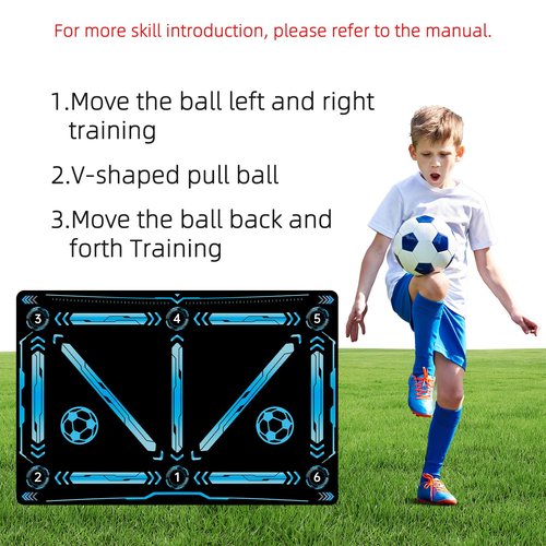 Soccer Training Mat, Soccer Training Equipment Includes Premium Anti-Slip Soccer Socks Improve Agility and Coordination,Anti-Slip Silent Absorption Football Footwork Mat
