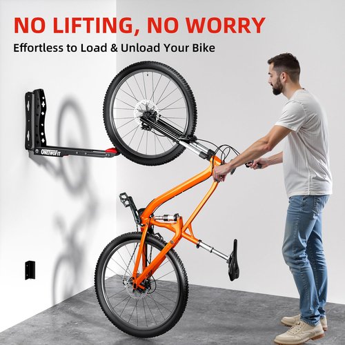 Swivel Bike Wall Mount, 2 Pack Bike Rack Garage No Heavy Lifting, Space Saving Bicycle Hangers for Garage Wall, Hold Up to 80 lbs, Bike Storage Rack for Home Toolhouse Apartment Living Room, Black