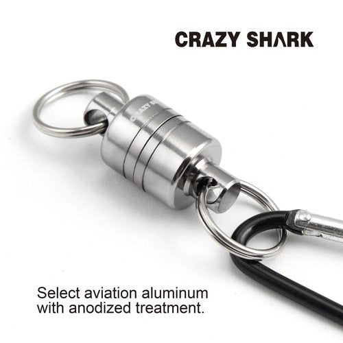 Magnetic Net Release Aluminum Shell for Fly Fishing (Gray)