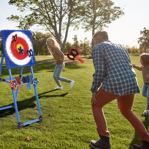 Axe Throwing Game for Backyard - 8 Throwing Axes Set - Deluxe Foldable Plastic Axe Throwing Target Game for Adults Kids, Outdoor Games Carnival Games