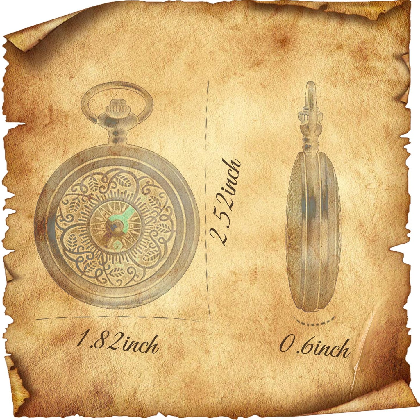 Antique Brass Compass - Waterproof Survival Compass for Hiking & Camping, Vintage Military Gift with Keychain (Kids & Outdoor)
