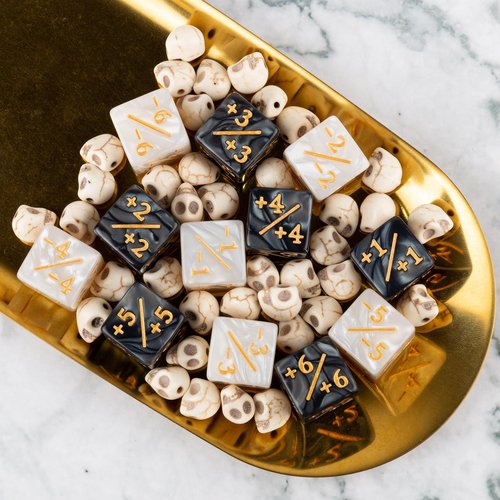 48 PCS MTG Counter Dice Set Bulk Plus 1 Life Buff Tokens 6 Sided Dice Counters for MTG, TCG, Magic Cards Game Accessories