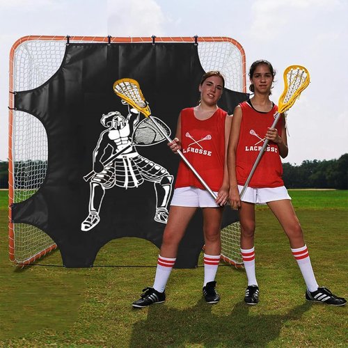 Sharellon Black Lacrosse Goal Shooting Target Fits Standard 6×6FT Lacrosse Goal Lacrosse Backstop,Lacrosse Net Shooting Target for Hitting Practice, Includes 12 Bungee Cords 7 Throwing Targets