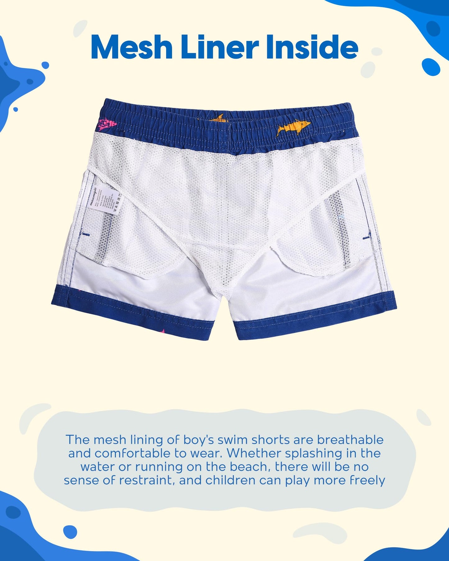 maamgic Boys Swim Trunks Toddler Swim Shorts Little Boys Bathing Suit Swimsuit Toddler Boy Swimwear,Royal Blue,3 T