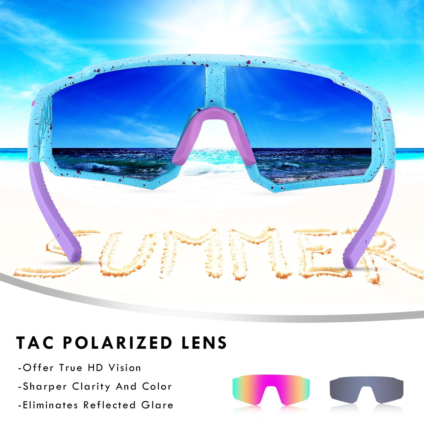 MVPTGRS 2 PackYouth Baseball Sunglasses for Boys Girls Age 8-14 TR90 Frame Kids Sport Sunglasses for Softball Cycling Baseball Golf