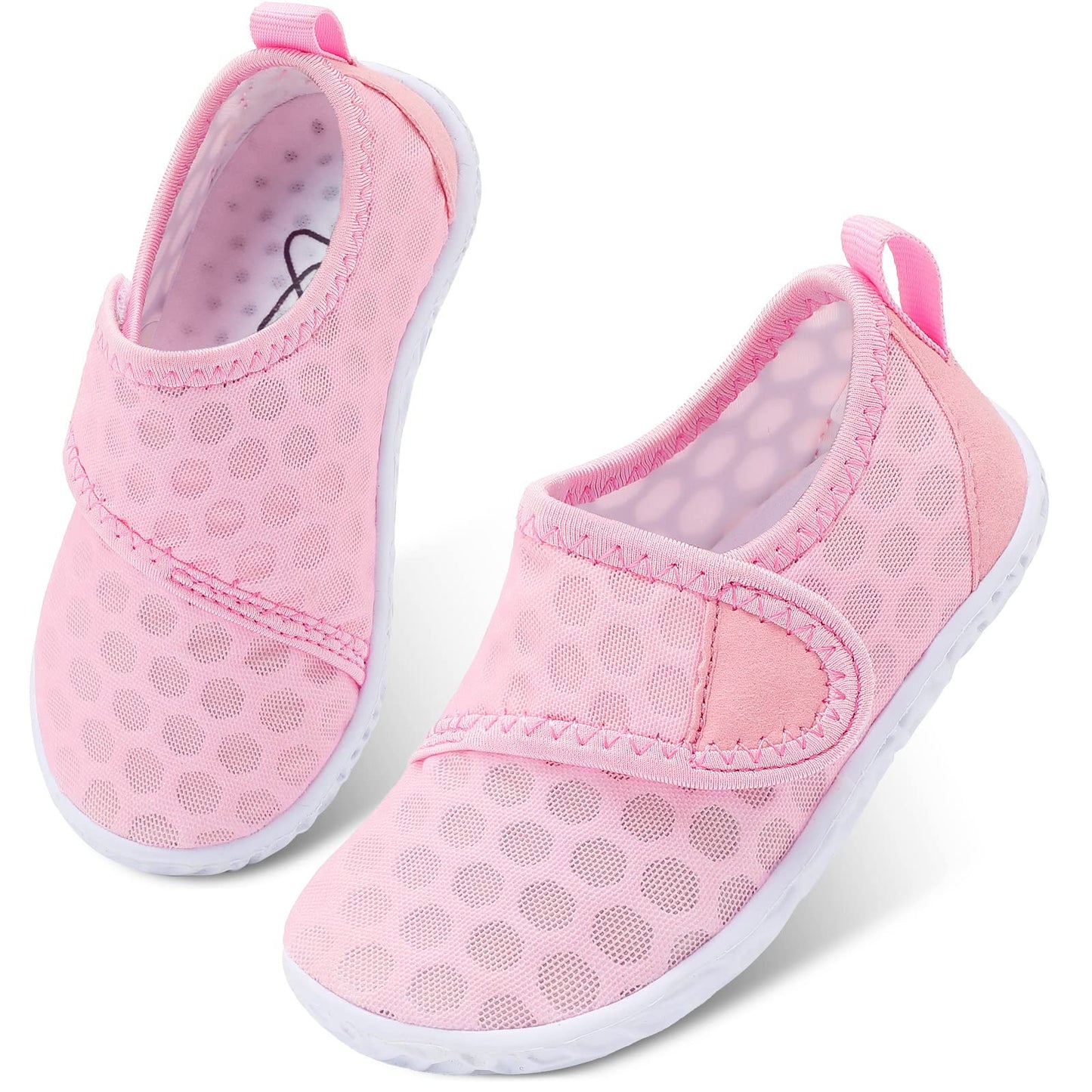 LeIsfIt Toddler Water Shoes Boys Girls Barefoot Aqua Socks Kids Breathable Quick-Dry Swim Shoes for Beach Pool Surf, Pink, 6 Toddler