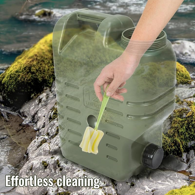 5 Gallon Camping Water Jug with Spout - Leak Proof HDPE Bottle, BPA Free