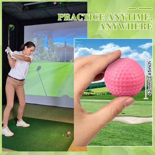 ywmigl 12 Pcs Foam Golf Practice Balls Soft Foam Balls for Golf Practice Realistic Feel and Flight Sport Training for Backyard Training Fun Indoor or Outdoor (Rose red)