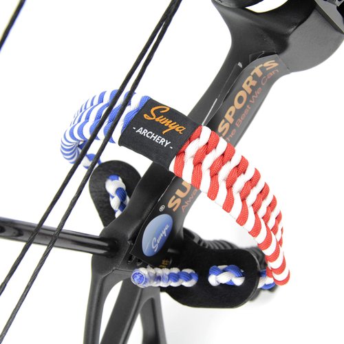 SUNYA Archery Bow Wrist Sling Leather Yoke, Mount Bracket. Genuine No Split Bull-Hide One Piece Cut Leather, with Nickel Plating Brass Grommet - Larger and No Fillers, Fit for Most Bow Stabilizers.