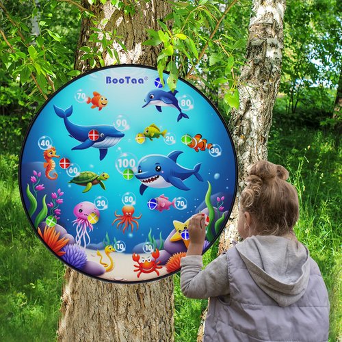 BooTaa 29" Large Dart Board for Kids, Kids Dart Board with Sticky Balls, Boys Toys, Indoor/Sport Outdoor Fun Party Play Game Toys, Birthday Gifts for 3 4 5 6 7 8 9 10 11 12 Year Old Boys Girls