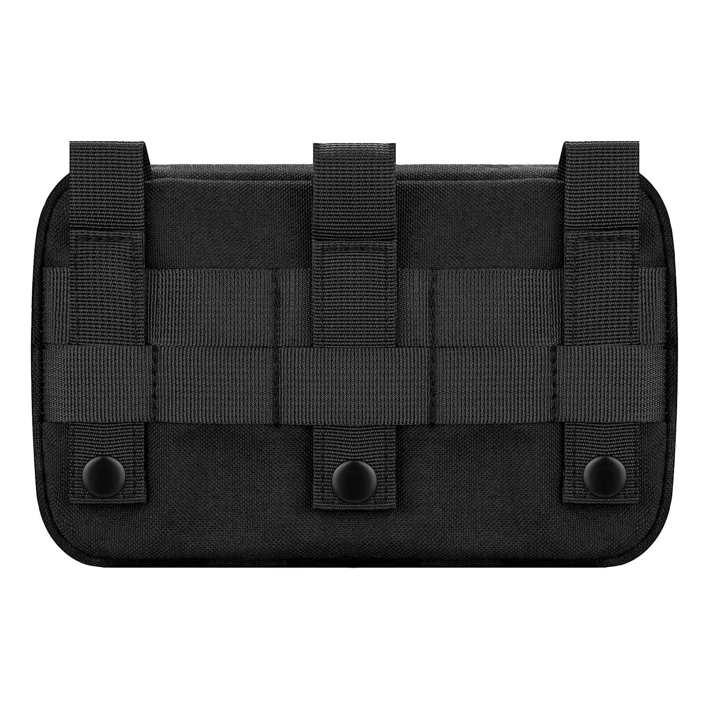 Tactical Molle Admin Pouch with 2 Keychains & US Flag Patch - Laser Cut EDC Modular Pouch for Outdoor, Survival, Daily Carry (Black)