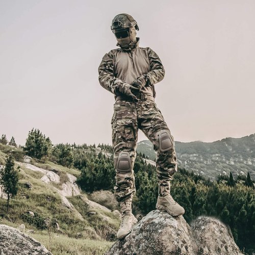 YEVHEV G3 Combat Suit Military Apparel Set Tactical Camouflage Clothing Hunting Uniform Paintball Gear with Knee Pads for Men