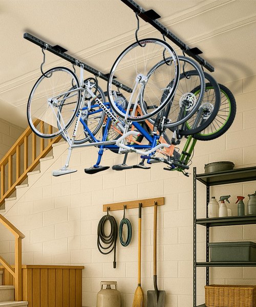 SJPULMO Bike Rack Celling Mount for Garage, Indoor Hangers Storage for 8 Bicycles, Heavy-duty Adjustable Bike Hooks for Garage Ceiling Support up to 640 lbs