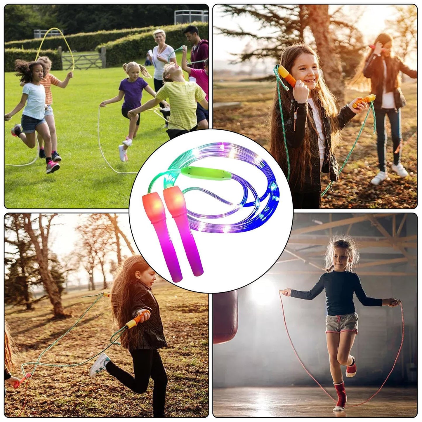 LED Jump Rope - Rechargeable Light Up Skipping Cable, Adjustable Fitness Equipment | Non-slip Fitness Equipment Sport Accessories, Illuminated Exercise Tool, Workout Gear for Women, Girls,
