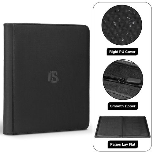 Toploader Binder, Holds 360 Top Loaders,9 Pocket Top Loader Binders for 3" x 4" Rigid Cards,Toploader Card Binder for Trading Cards Baseball, Football and other Sports Cards