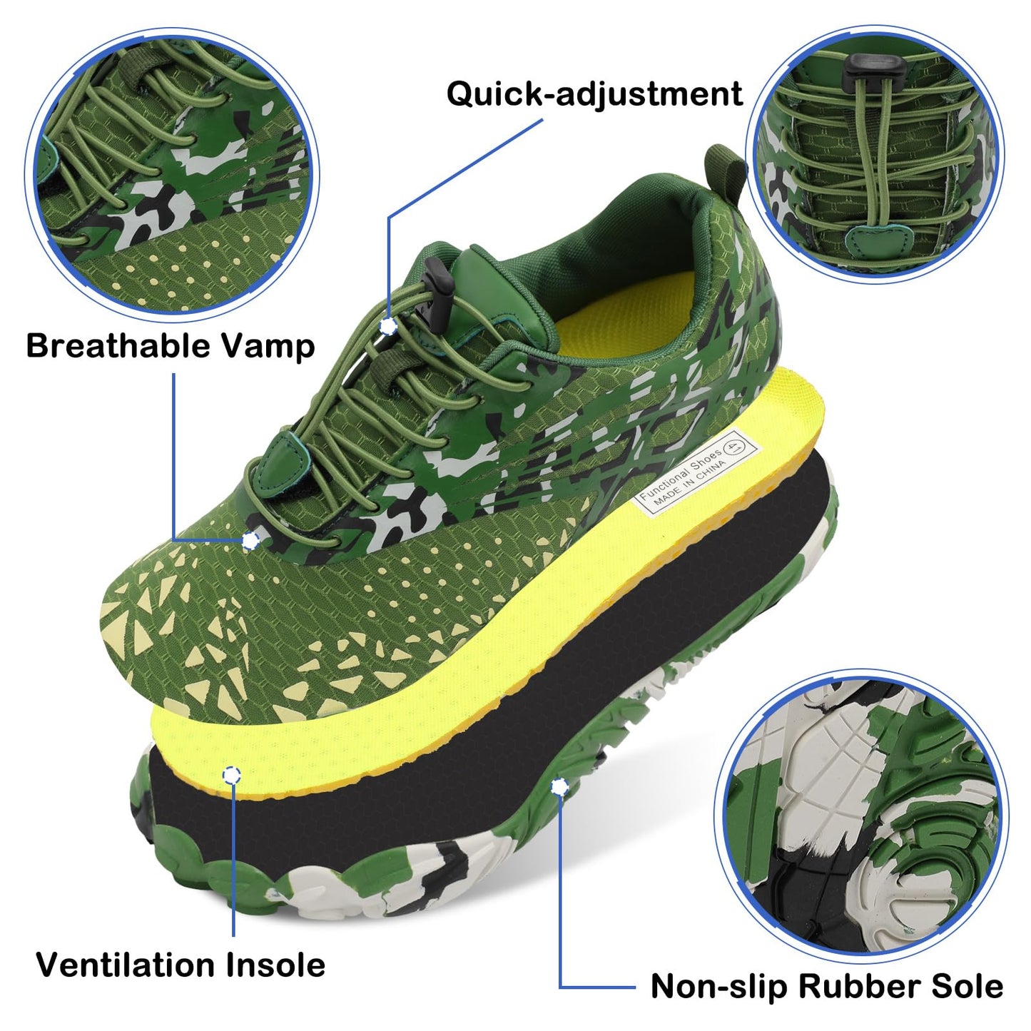 Scurtain Unisex Mens Womens Athletic Hiking Water Shoes Quick Dry Barefoot Aqua Shoes Swim Shoes Beach Shoes with Drainage
