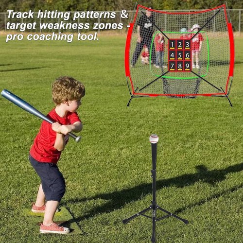 Adjustable Baseball Softball Net Strike Zone Target Net,19 * 27in Clear Numbered Strike Zone,Practice Throwing and Hitting with Accuracy，Applicable for Various Age Pitching Training