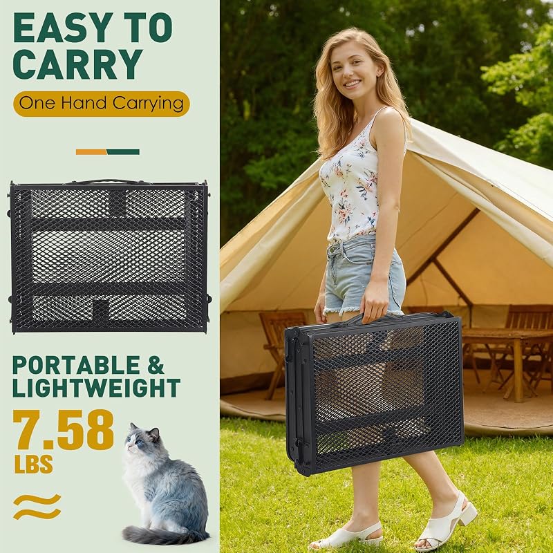 3ft Aluminum Folding Camping Table with 3 Heights, Stain-Resistant, 66 lb Capacity