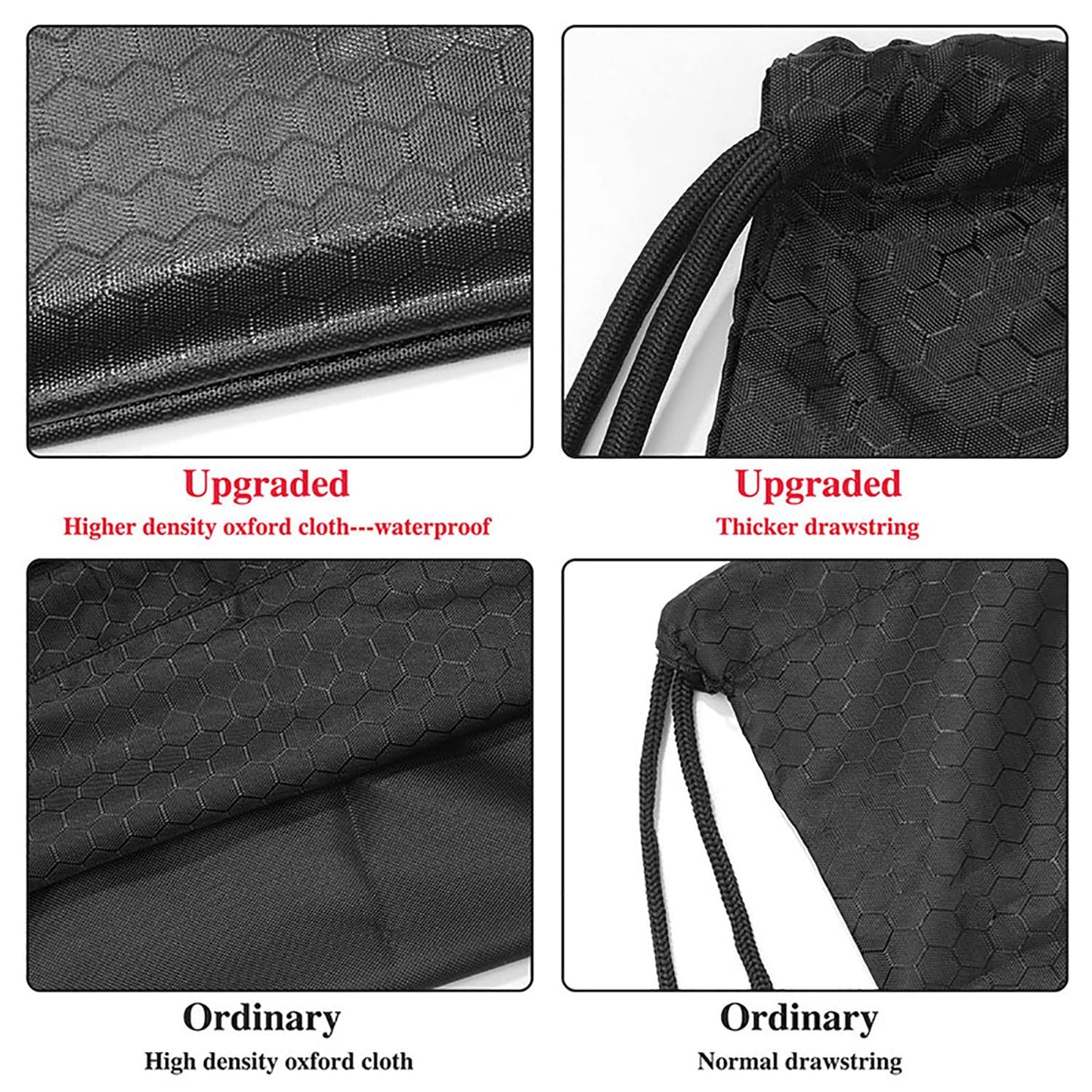 Drawstring Backpack Bag, Sports Gym Sackpack with Zipper Pocket